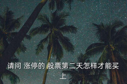 請問 漲停的 股票第二天怎樣才能買上