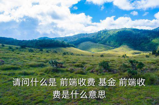 基金前端怎么扣費,前端手續(xù)費與后端費用區(qū)別