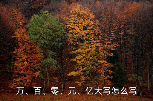 萬(wàn)、百、零、元、億大寫怎么寫