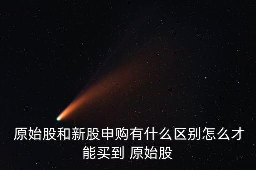  原始股和新股申購(gòu)有什么區(qū)別怎么才能買(mǎi)到 原始股