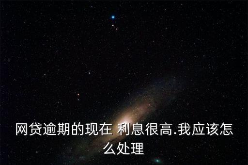 網貸逾期的現(xiàn)在 利息很高.我應該怎么處理