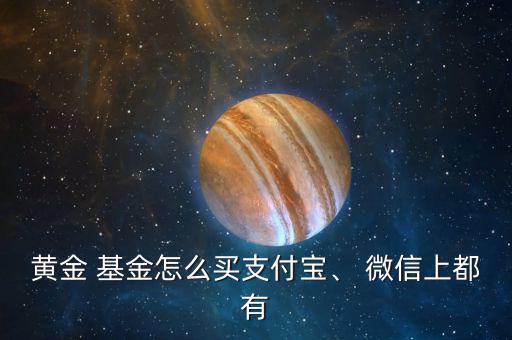 黃金 基金怎么買支付寶、 微信上都有