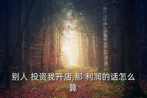 別人 投資我開店,那 利潤(rùn)的話怎么算
