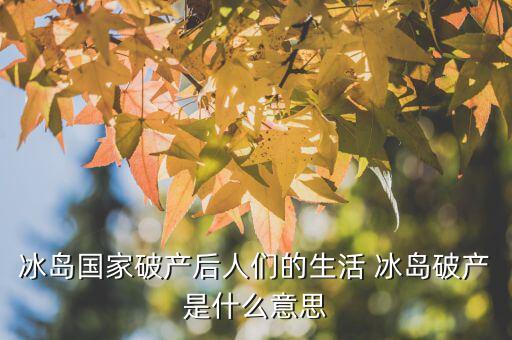 冰島國家破產后人們的生活 冰島破產是什么意思
