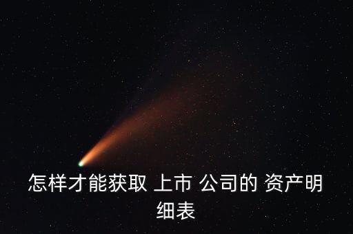 怎樣才能獲取 上市 公司的 資產(chǎn)明細表