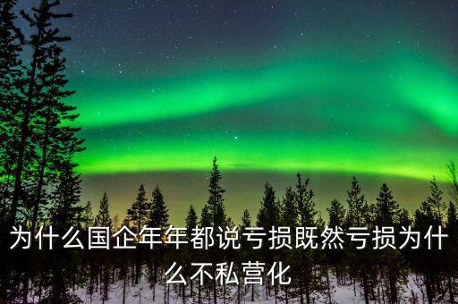 為什么壟斷性的國(guó)企年年喊虧損，為什么國(guó)企年年都說(shuō)虧損既然虧損為什么不私營(yíng)化
