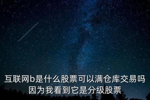 互聯(lián)網(wǎng)b股票是什么，互聯(lián)網(wǎng)b是什么股票可以滿倉(cāng)庫(kù)交易嗎因?yàn)槲铱吹剿欠旨?jí)股票
