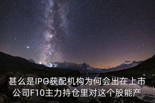 ipo獲配機(jī)構(gòu)什么意思，ipo配售是什么意思