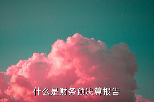 什么是財務決算報告，什么是財務預決算報告