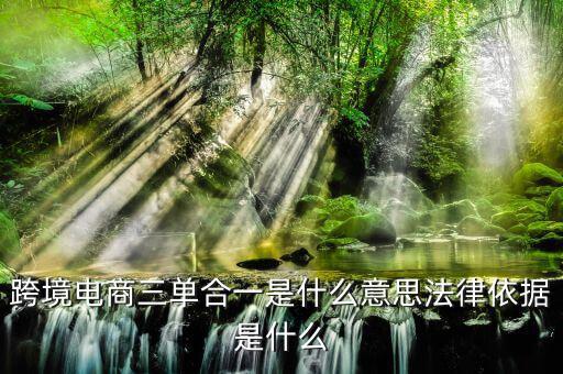 跨境三單合一什么意思，盛付通跨境支付的三單合一是指什么