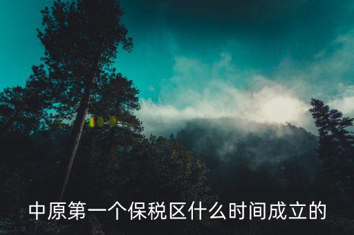 新泰保稅區(qū)什么時間投建，中原第一個保稅區(qū)什么時間成立的