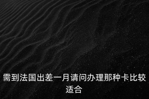 去法國(guó)準(zhǔn)備什么樣的國(guó)內(nèi)銀行卡，需到法國(guó)出差一月請(qǐng)問辦理那種卡比較適合