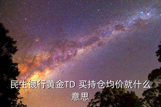 持倉均價是什么意思，民生銀行TD中持倉均價和開倉均價是什么意思