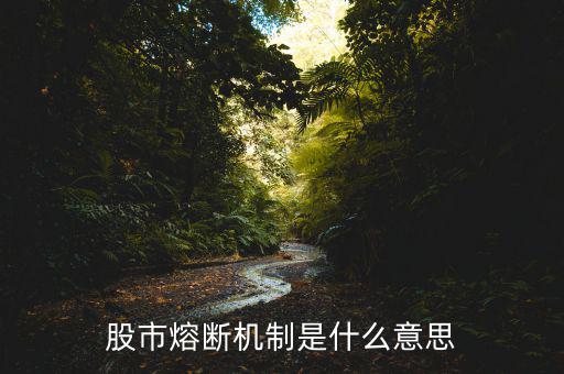 熔斷機制是什么意思，熔斷機制怎么理解啊