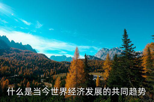 什么是當今世界經(jīng)濟發(fā)展的共同趨勢