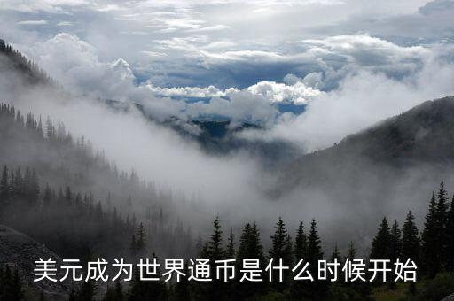 美元成為世界通幣是什么時(shí)候開(kāi)始