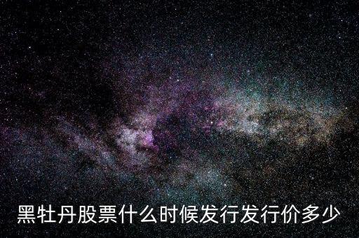 黑牡丹股什么時(shí)間上市，股票黑牡丹的上市公司是做什么的
