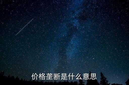 價格壟斷是什么意思