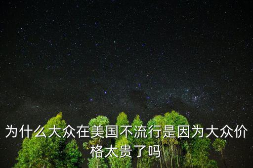 為什么大眾在美國不流行是因?yàn)榇蟊妰r格太貴了嗎