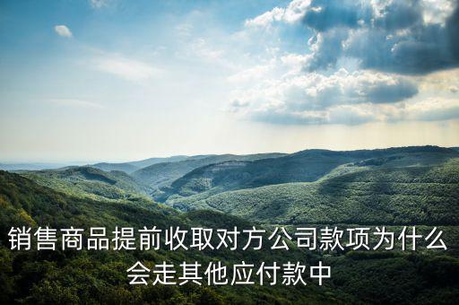 銷售商品提前收取對(duì)方公司款項(xiàng)為什么會(huì)走其他應(yīng)付款中