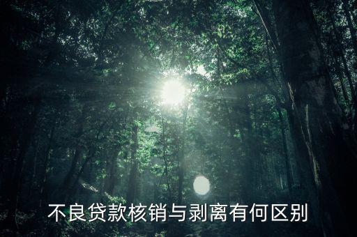不良貸款核銷與剝離有何區(qū)別
