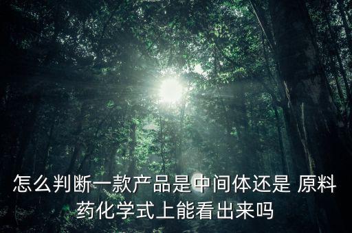 怎么判斷一款產品是中間體還是 原料藥化學式上能看出來嗎