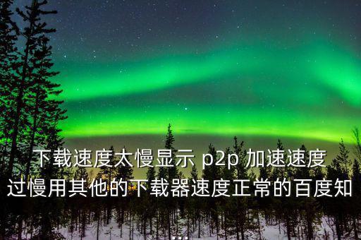 p2p怎么加速,學?；蛲瑢W用p2p終結者來網速應該是這樣的