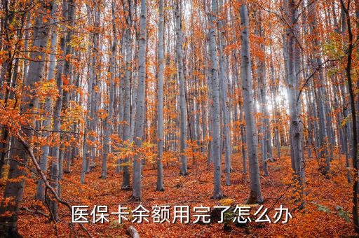  醫(yī)保卡余額用完了怎么辦