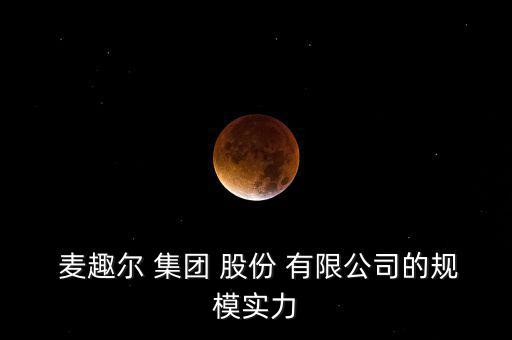  麥趣爾 集團(tuán) 股份 有限公司的規(guī)模實力