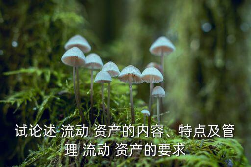 流動(dòng)資產(chǎn)過多怎么辦,三、流動(dòng)資產(chǎn)1的特點(diǎn)及管理要求