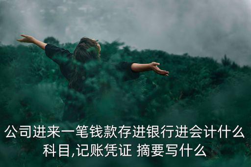 公司進(jìn)來一筆錢款存進(jìn)銀行進(jìn)會計什么科目,記賬憑證 摘要寫什么