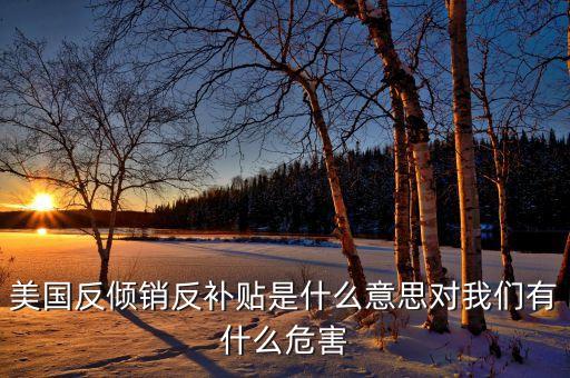 美國(guó)反傾銷反補(bǔ)貼是什么意思對(duì)我們有什么危害