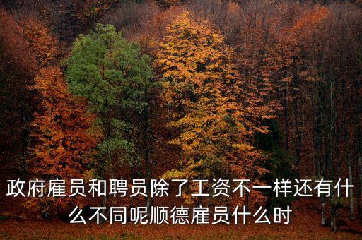 政府雇員和聘員除了工資不一樣還有什么不同呢順德雇員什么時(shí)