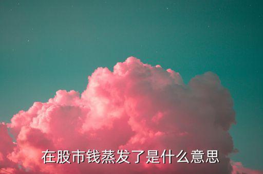 股市蒸發(fā)什么意思，股票蒸發(fā)是什么意思