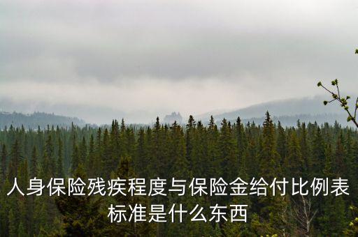 什么叫給付比例，人身保險(xiǎn)殘疾程度與保險(xiǎn)金給付比例表標(biāo)準(zhǔn)是什么東西