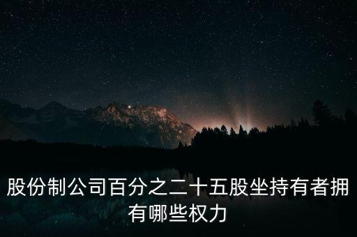 股份制公司百分之二十五股坐持有者擁有哪些權力