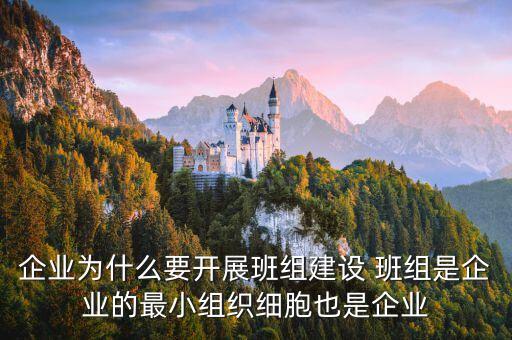 國企央企為什么要做班組建設(shè)，企業(yè)為什么要開展班組建設(shè) 班組是企業(yè)的最小組織細胞也是企業(yè)