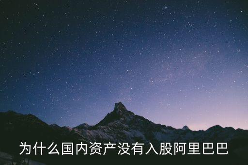 什么國家沒有阿里，為什么國內資產沒有入股阿里巴巴