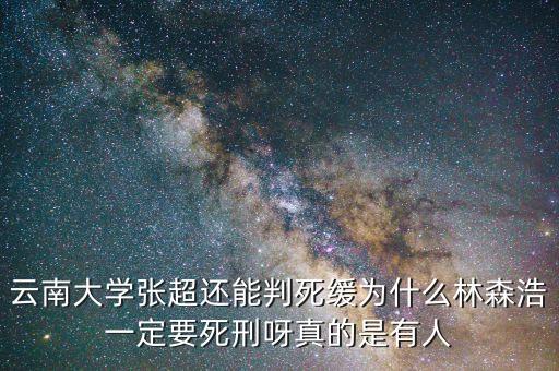 為什么要對林森浩進行死刑，云南大學張超還能判死緩為什么林森浩一定要死刑呀真的是有人