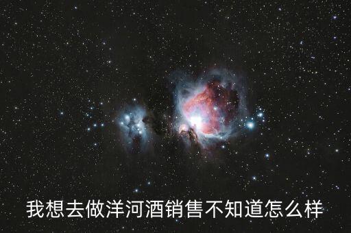 洋河業(yè)務(wù)員做什么，我想去做洋河酒銷售不知道怎么樣
