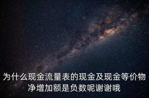 為什么現(xiàn)金流量表的現(xiàn)金及現(xiàn)金等價物凈增加額是負數(shù)呢謝謝哦