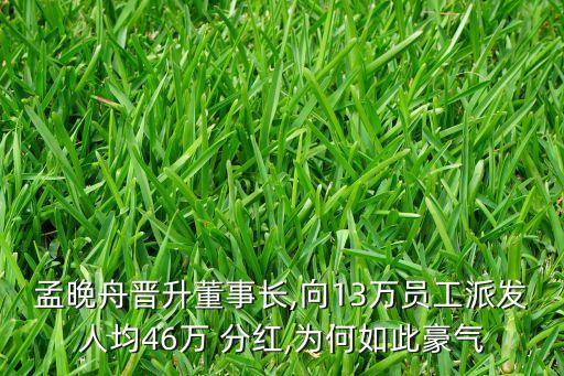 孟晚舟晉升董事長(zhǎng),向13萬(wàn)員工派發(fā)人均46萬(wàn) 分紅,為何如此豪氣
