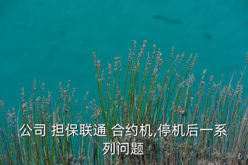 公司 擔(dān)保聯(lián)通 合約機(jī),停機(jī)后一系列問(wèn)題