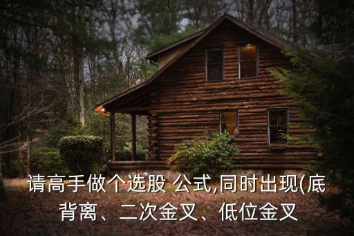 請高手做個選股 公式,同時出現(xiàn)(底 背離、二次金叉、低位金叉
