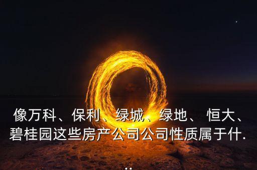 像萬(wàn)科、保利、綠城、綠地、 恒大、碧桂園這些房產(chǎn)公司公司性質(zhì)屬于什...