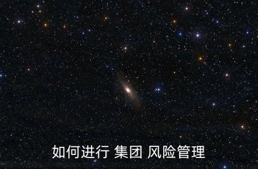 如何進(jìn)行 集團(tuán) 風(fēng)險管理