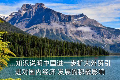 ...知識(shí)說明中國(guó)進(jìn)一步擴(kuò)大外貿(mào)引進(jìn)對(duì)國(guó)內(nèi)經(jīng)濟(jì) 發(fā)展的積極影響