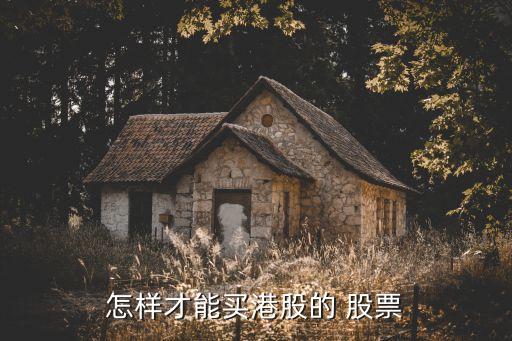 怎樣才能買港股的 股票