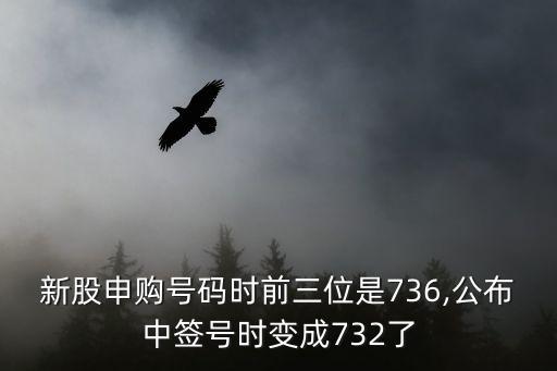 新股申購號碼時(shí)前三位是736,公布中簽號時(shí)變成732了