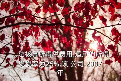 甲公司2007年實現的歸屬
